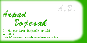 arpad dojcsak business card