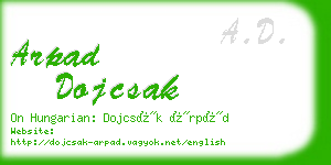 arpad dojcsak business card